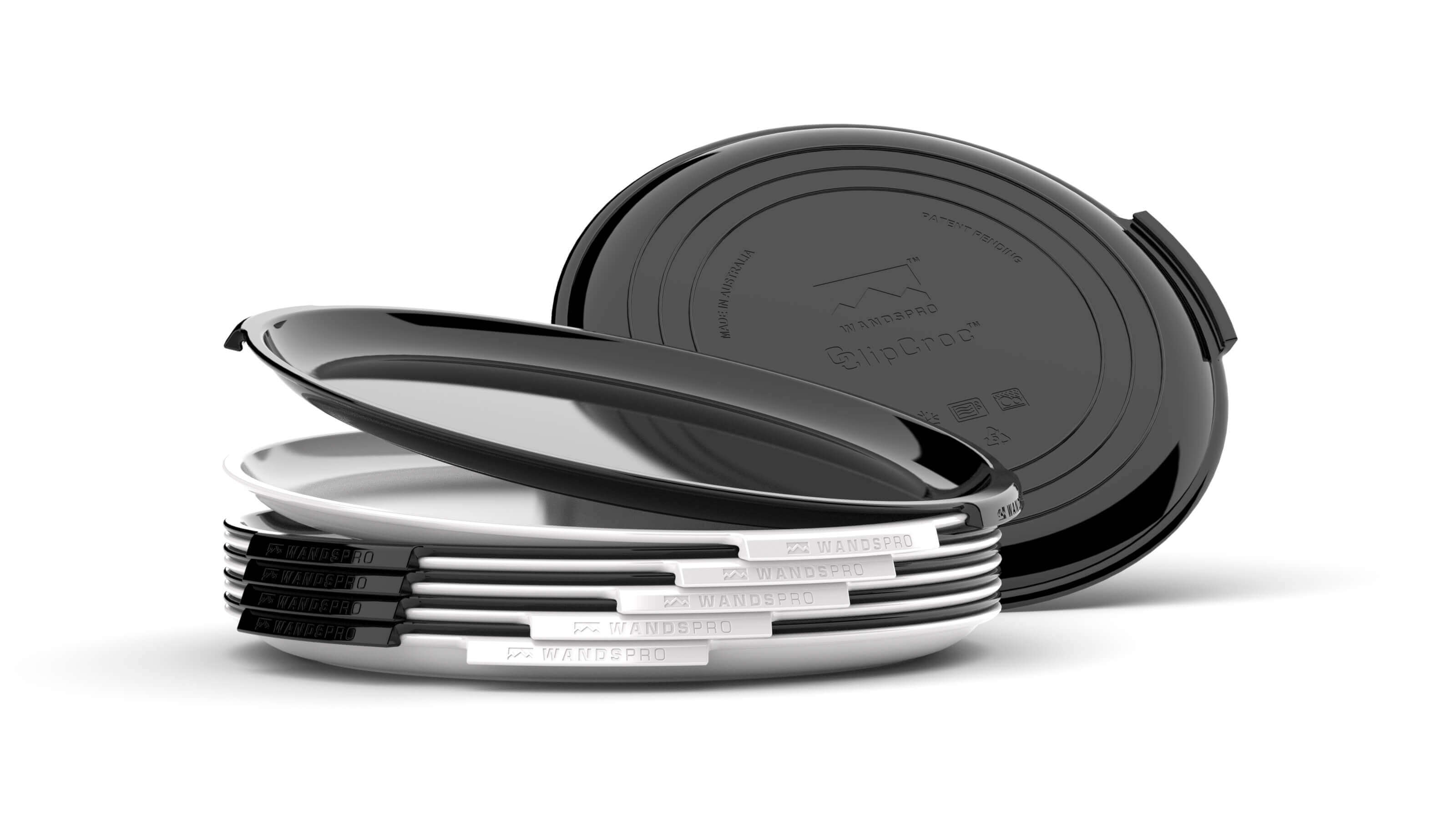 Clipcroc™ Plate Set in Midnight black and Ice white by WandsPro
