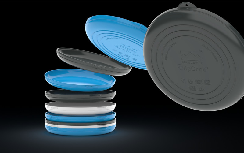 Clipcroc Dish Set in Sky Blue and Ice White and Midnight black by WandsPro