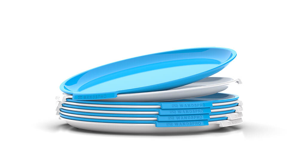Clipcroc Plate Set in Ice white and Sky Blue by WandsPro